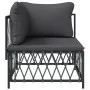 Garden corner sofa with anthracite gray woven fabric cushions by vidaXL, Modular outdoor sofas - Ref: Foro24-364142, Price: 9...