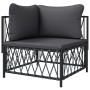 Garden corner sofa with anthracite gray woven fabric cushions by vidaXL, Modular outdoor sofas - Ref: Foro24-364142, Price: 9...