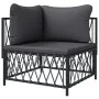 Garden corner sofa with anthracite gray woven fabric cushions by vidaXL, Modular outdoor sofas - Ref: Foro24-364142, Price: 9...