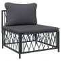 Central garden sofa with anthracite gray woven fabric cushions by vidaXL, Modular outdoor sofas - Ref: Foro24-364143, Price: ...