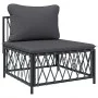 Central garden sofa with anthracite gray woven fabric cushions by vidaXL, Modular outdoor sofas - Ref: Foro24-364143, Price: ...