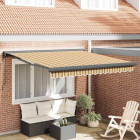 Toldo Retráctil Manual Multicolor 300 x 250 cm Tela, Metal