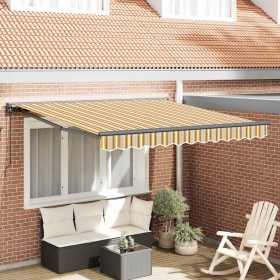 Toldo Retráctil Manual Rayas Multicolor 300x250 cm tela