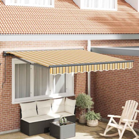 Toldo Retráctil Manual Rayas Multicolor 300x250 cm tela
