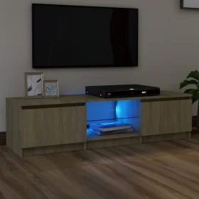 TV cabinet with LED lights Sonoma oak 140x40x35.5 cm by vidaXL, TV Furniture - Ref: Foro24-804295, Price: 111,20 €, Discount: %