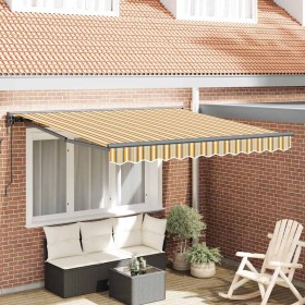 Toldo Retráctil Manual Rayas Multicolor 300x250 cm tela