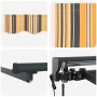 Toldo Retráctil Manual Rayas Multicolor 300x250 cm tela