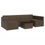 Set muebles de jardín 2 piezas y cojines ratán sintético marrón