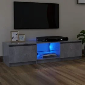 TV cabinet with LED lights concrete gray 140x40x35.5 cm by vidaXL, TV Furniture - Ref: Foro24-804296, Price: 87,30 €, Discoun...