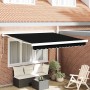Toldo Retráctil Manual Negro 300 x 250 cm Tela, Metal