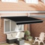 Toldo Retráctil Manual Negro 300 x 250 cm Tela, Metal