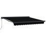 Toldo Retráctil Manual Negro 300 x 250 cm Tela, Metal