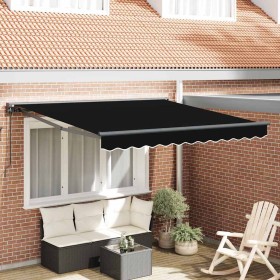 Toldo Retráctil Manual Negro 300x250 cm tela