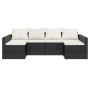 Set de muebles de jardín 2 pzas y cojines ratán sintético negro