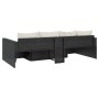 Set de muebles de jardín 2 pzas y cojines ratán sintético negro