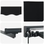 Toldo Retráctil Manual Negro 300x250 cm tela