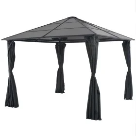 Gazebo with aluminum curtains 3x3 m black by vidaXL, Tents and gazebos - Ref: Foro24-44640, Price: 572,02 €, Discount: %