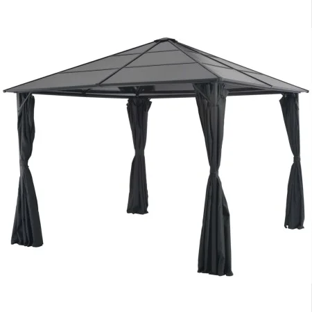 Gazebo with aluminum curtains 3x3 m black by vidaXL, Tents and gazebos - Ref: Foro24-44640, Price: 572,02 €, Discount: %