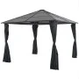 Gazebo with aluminum curtains 3x3 m black by vidaXL, Tents and gazebos - Ref: Foro24-44640, Price: 572,02 €, Discount: %