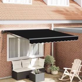 Toldo Retráctil Manual Negro 300x250 cm tela