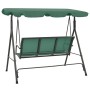 Steel and green textilene garden rocking bench 170 cm by vidaXL, Garden rockers - Ref: Foro24-363323, Price: 193,35 €, Discou...