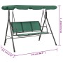 Steel and green textilene garden rocking bench 170 cm by vidaXL, Garden rockers - Ref: Foro24-363323, Price: 193,35 €, Discou...