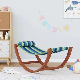 Rocking hammock for children blue and green fabric by vidaXL, Loungers - Ref: Foro24-363467, Price: 65,19 €, Discount: %