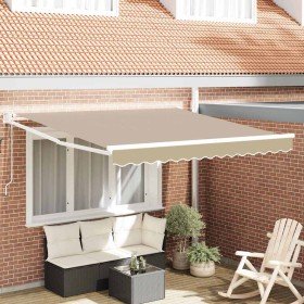 Toldo Beige 3 x 2,5 m Poliester y metal Toldo Beige 3 x 2,5 m Poliester y metal