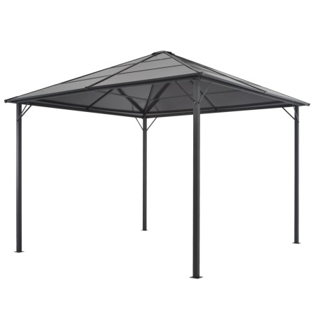 Cenador con tejado aluminio 3x3 m negro de vidaXL, Carpas y cenadores - Ref: Foro24-44641, Precio: 534,52 €, Descuento: %