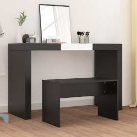 Taburete de vestidor madera contrachapada negro 70x35x45 cm