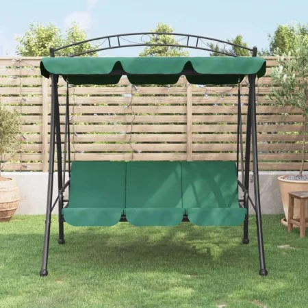 Garden swing bench with green fabric and steel canopy 198 cm by vidaXL, Garden rockers - Ref: Foro24-363331, Price: 233,69 €,...