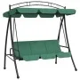 Garden swing bench with green fabric and steel canopy 198 cm by vidaXL, Garden rockers - Ref: Foro24-363331, Price: 233,69 €,...
