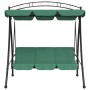 Gartenschaukelbank mit grünem Stoff und Stahldach 198 cm von vidaXL, Gartenwippen - Ref: Foro24-363331, Preis: 236,46 €, Raba...