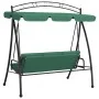 Gartenschaukelbank mit grünem Stoff und Stahldach 198 cm von vidaXL, Gartenwippen - Ref: Foro24-363331, Preis: 233,28 €, Raba...