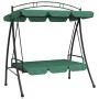 Garden swing bench with green fabric and steel canopy 198 cm by vidaXL, Garden rockers - Ref: Foro24-363331, Price: 233,69 €,...