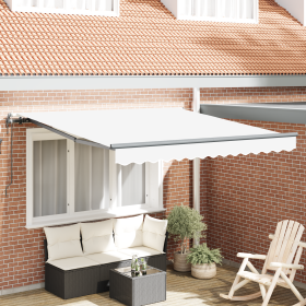 Toldo Retráctil Blanco 300 x 250 cm tela Toldo Retráctil Blanco 300 x 250 cm tela