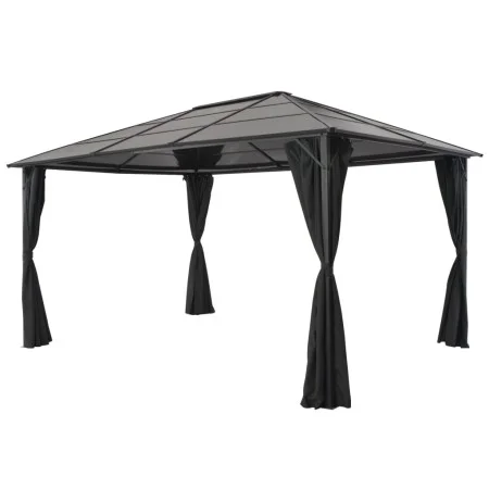 Gazebo with aluminum curtains 4x3x2.6 m black by vidaXL, Tents and gazebos - Ref: Foro24-44642, Price: 953,21 €, Discount: %