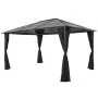 Gazebo with aluminum curtains 4x3x2.6 m black by vidaXL, Tents and gazebos - Ref: Foro24-44642, Price: 953,21 €, Discount: %