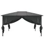 Gazebo with aluminum curtains 4x3x2.6 m black by vidaXL, Tents and gazebos - Ref: Foro24-44642, Price: 953,21 €, Discount: %