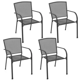 Gartenstühle im Stahlgeflecht-Design, 4 Einheiten, Anthrazit von vidaXL, Gartenstühle - Ref: Foro24-310154, Preis: 204,34 €, ...