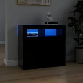 Sideboard mit LED-Leuchten schwarz 80x35x75 cm von vidaXL, Sideboards - Ref: Foro24-804329, Preis: 76,25 €, Rabatt: %