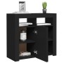 Aparador con luces LED negro 80x35x75 cm de vidaXL, Aparadores - Ref: Foro24-804329, Precio: 77,10 €, Descuento: %