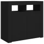 Aparador con luces LED negro 80x35x75 cm de vidaXL, Aparadores - Ref: Foro24-804329, Precio: 76,24 €, Descuento: %