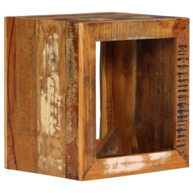 Taburete de madera maciza reciclada 40x30x40 cm