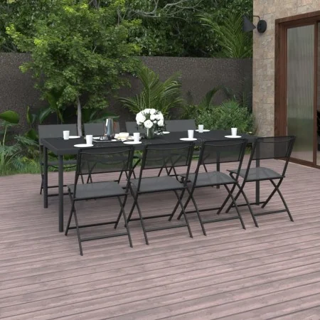 9-teiliges Garten-Ess-Set aus Stahl von vidaXL, Gartensets - Ref: Foro24-3073524, Preis: 512,81 €, Rabatt: %