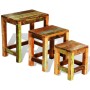 Juego de mesas apilables vintage 3 piezas madera reciclada de vidaXL, Mesas auxiliares - Ref: Foro24-241093, Precio: 154,08 €...