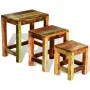 Juego de mesas apilables vintage 3 piezas madera reciclada de vidaXL, Mesas auxiliares - Ref: Foro24-241093, Precio: 150,86 €...