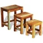 Juego de mesas apilables vintage 3 piezas madera reciclada de vidaXL, Mesas auxiliares - Ref: Foro24-241093, Precio: 150,86 €...