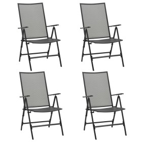 Sillas plegables de malla de acero 4 unidades gris antracita de vidaXL, Sillas de jardín - Ref: Foro24-310153, Precio: 202,29...