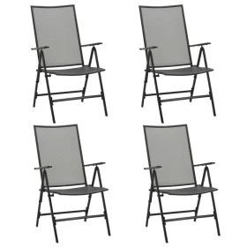 Steel mesh folding chairs 4 units anthracite gray by vidaXL, Garden chairs - Ref: Foro24-310153, Price: 164,18 €, Discount: %